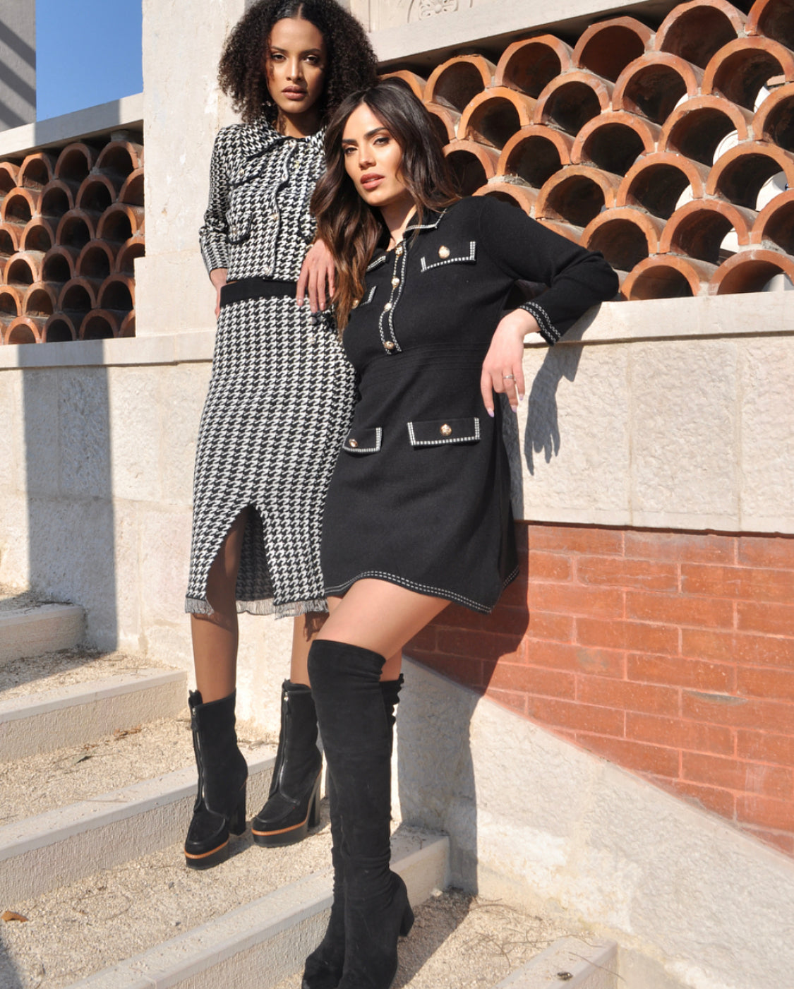 ENSEMBLE JUPE LONGUE DAMIER